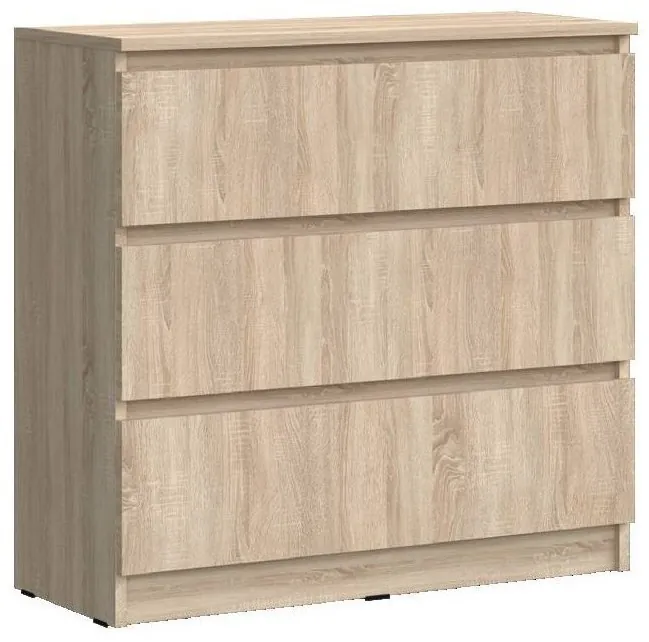 Челси Комод 800 (3 ящика) (Белый глянец, Белый)