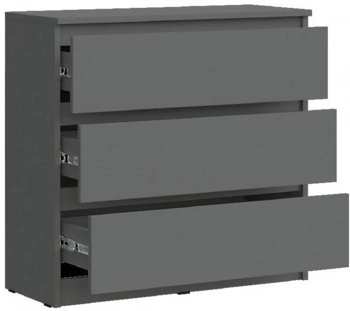 Челси Комод 800 (3 ящика) (Белый глянец, Белый)