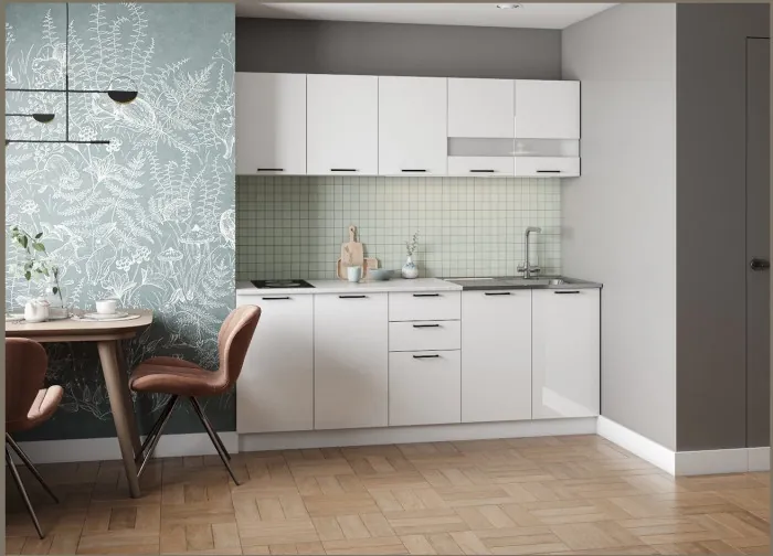 Кухонный гарнитур ЛДСП Дуся 2000, Бунратти / Цемент/Белый