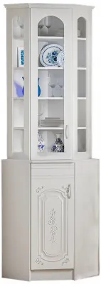 Буфет Лиза 2 угловой белый глянец холодный (Белый глянец)
