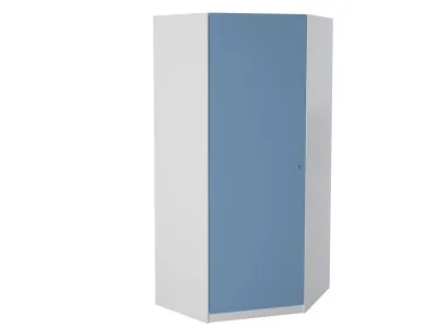 Шкаф угловой Белый/Голубой