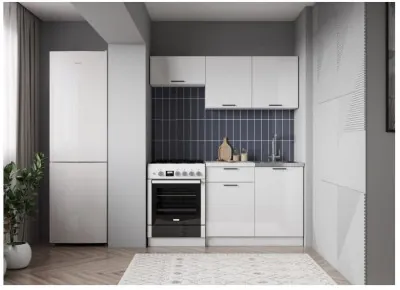 Кухонный гарнитур ЛДСП Дуся 1600, Белый бриллиант/Белый