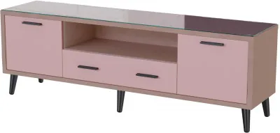 Тумба ТВ интерьерная 1,6 Ланс пыльная роза/мдф пудра