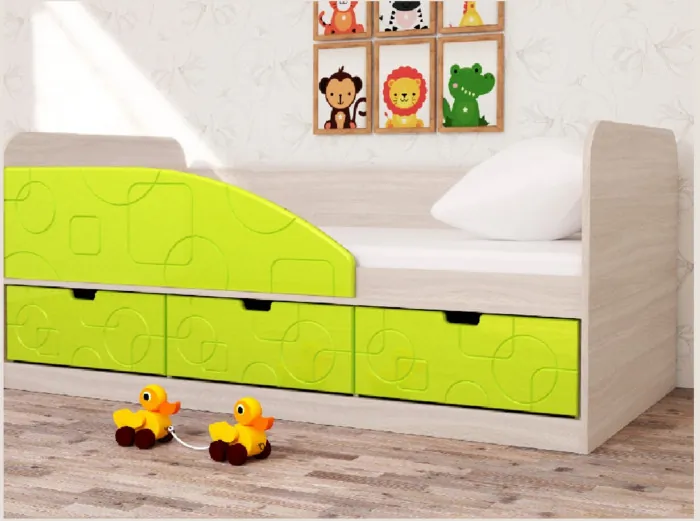 Кровать Бриз-4 80х160 Квадрат (Ирис/Белый/Левый)