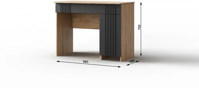 Стол туалетный "Оливия" - Белый текстурный/Ясень белый