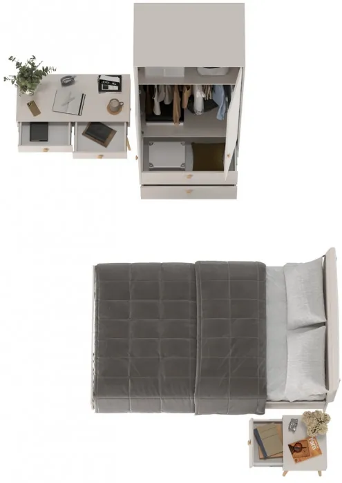 Афина Спальня 26-1200, цвет кашемир серый, сп.м. 1200х2000 мм., б/м, основание есть - фанера