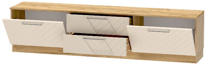 Тумба-4 под ТВ напольная "Иннэс-7", Крафт золотой/Тирамису матовый