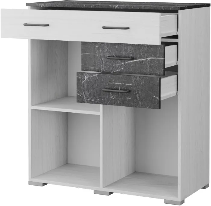 Спальня Теана, набор 1, Дуб крафт серый/МДФ светло-серый