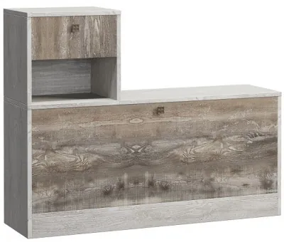 Обувница 1000 для прихожей "Марк" - Бетон пайн светлый/Бетон пайн темный