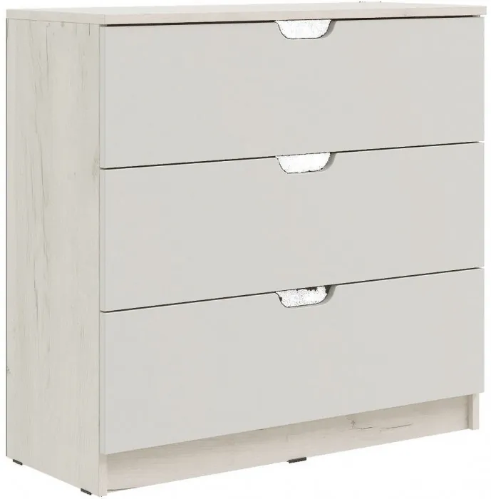 Юниор-4 Комод 3 ящика (800) (Шарли бриз, Крафт белый)