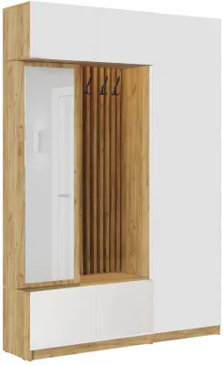 Модульная прихожая Роджина, крафт Золотой/ Белый глянец (Дуб Крафт Золотой, Белый глянец)