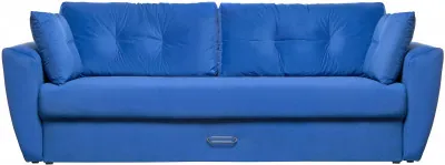 Диван-еврокнижка Амстердам Люкс, 160х195, пружинный блок, велюр синий