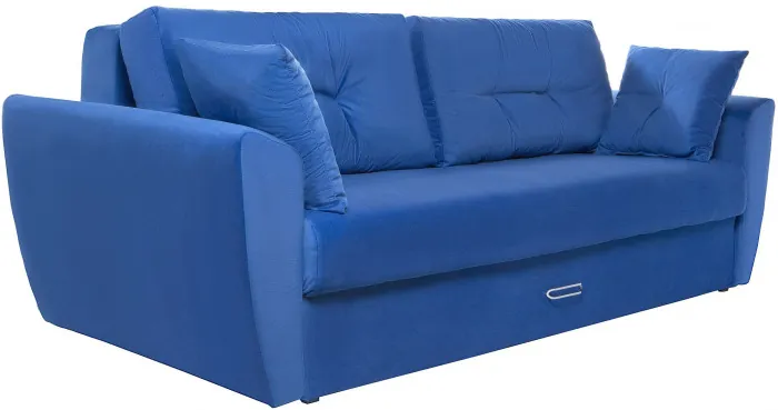 Диван-еврокнижка Амстердам Люкс, 160х195, пружинный блок, велюр синий