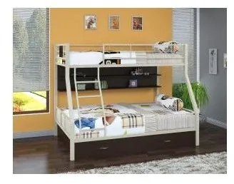 Двухъярусная кровать Гранада-1ПЯ, серый / Венге (Дуб молочный, Черный)