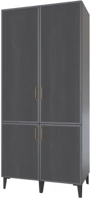 Толедо Шкаф 2-х створчатый (4 фасада) ТШ-22 графит серый