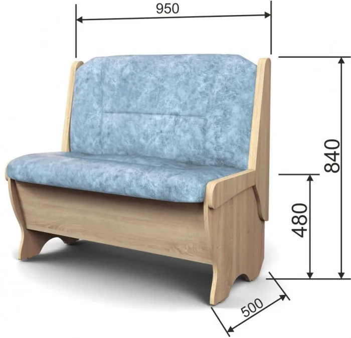 Скамья Лотос 950 дуб сонома/лагуна