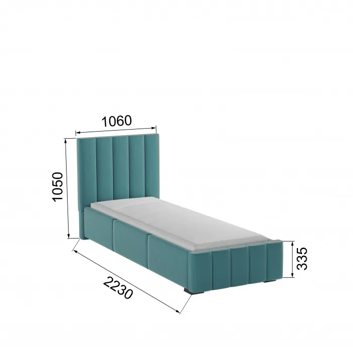 Нега Кровать интерьерная 900 бирюза, ортопед