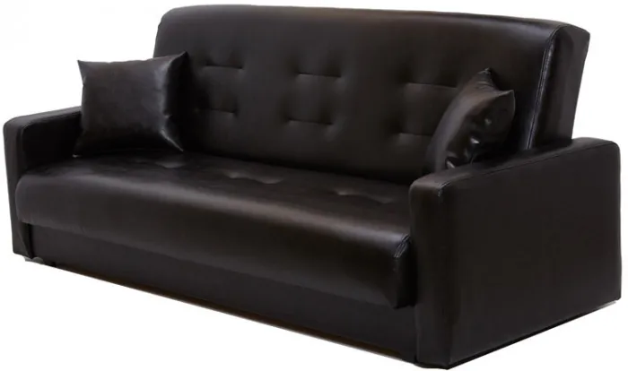 Диван-книжка Аккорд 120х190, экокожа черный