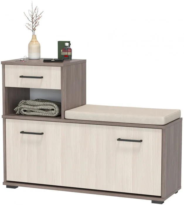Лира ГК 2-0714бод.тем/св Тумба под обувь, цвет бодега тёмный/бодега светлый, ШхГхВ 100х33х75,5 см., универсальная сборка