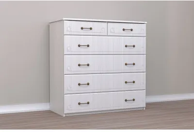 Кэт-6 бодега/сандал Комод 6 ящиков (Бодега белая / Сандал)