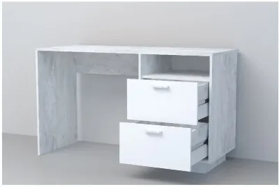 Эго Стол Ст-3 ПД (Глянец Белый/Бетон Светлый)