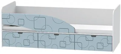 Детская кровать Бриз-3 80х190, квадрат (Антарктида/Белый/левый)