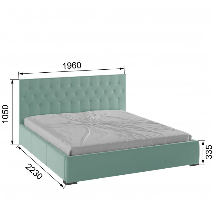 Октавия Кровать интерьерная 180 мятный ромб, ортопед
