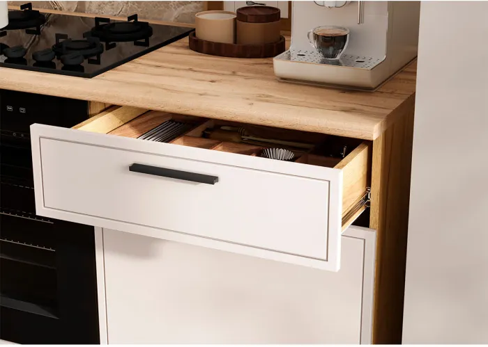 Модульная кухня Бьянка 1,2х2,2м, Крафт золотой/Кашемир