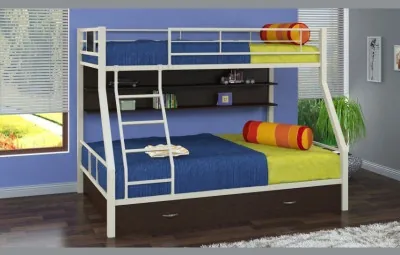 Двухъярусная кровать Гранада-1ПЯ, серый / Венге (Ясень шимо светлый, Коричневый)