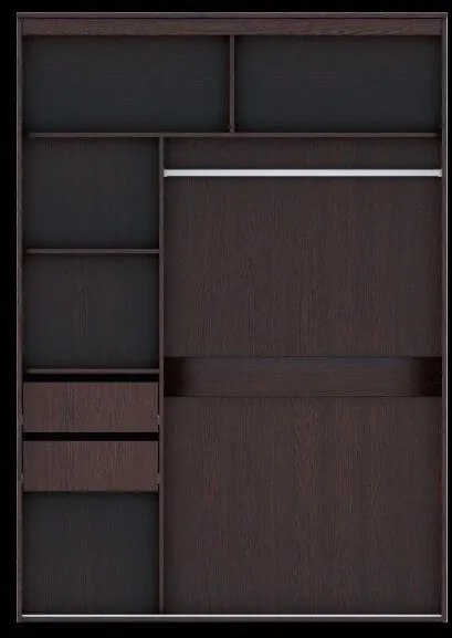 Шкаф-купе Комфорт 12 Прайм с прямыми зеркалами 1500 (Венге)