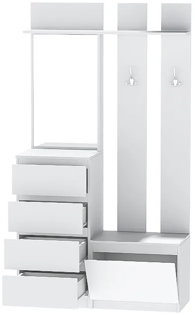 Модульная Прихожая Кэт-1, набор 6, Белый/Белый