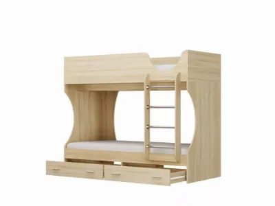Кровать двухъярусная Д2 дуб сонома