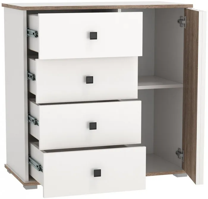 Спальня Либерти опора h=20мм Белый / Дуб Каньон