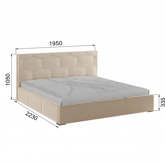 Манука Кровать интерьерная 180 бежевый, ортопед