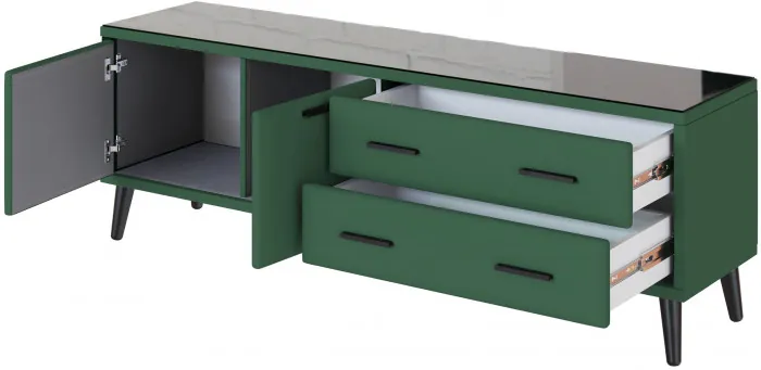 Тумба ТВ интерьерная Виго 1,6 изумруд