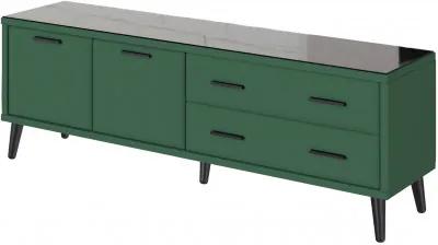 Тумба ТВ интерьерная Виго 1,6 изумруд