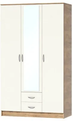 Кэт-7 Шкаф 3-створчатый (Крафт золотой / Миндаль)