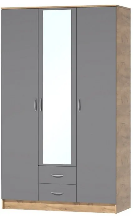 Кэт-7 Шкаф 3-створчатый (Крафт золотой / Миндаль)