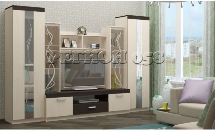 Гостиная Гамма-2 ЛДСП (Ясень шимо темный / светлый)