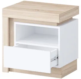 Астра Тумба прикроватная, Белый глянец/Сонома