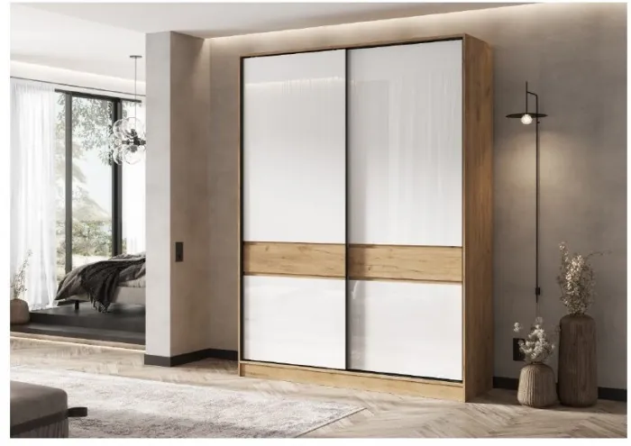 Модульная прихожая Роджина, комп.4 (Белый глянец, Дуб Крафт Золотой)