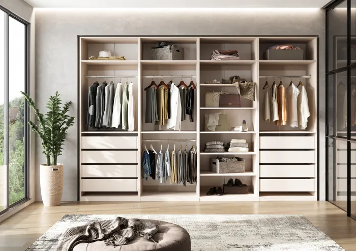 Гардеробная Ларго Вариант №2, Кашемир (с фасадами)