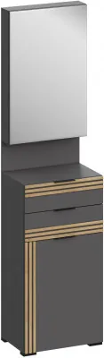 Нао Многофункциональная тумба с зеркалом ШК-4042, Графит/Графит, Дуб Вотан