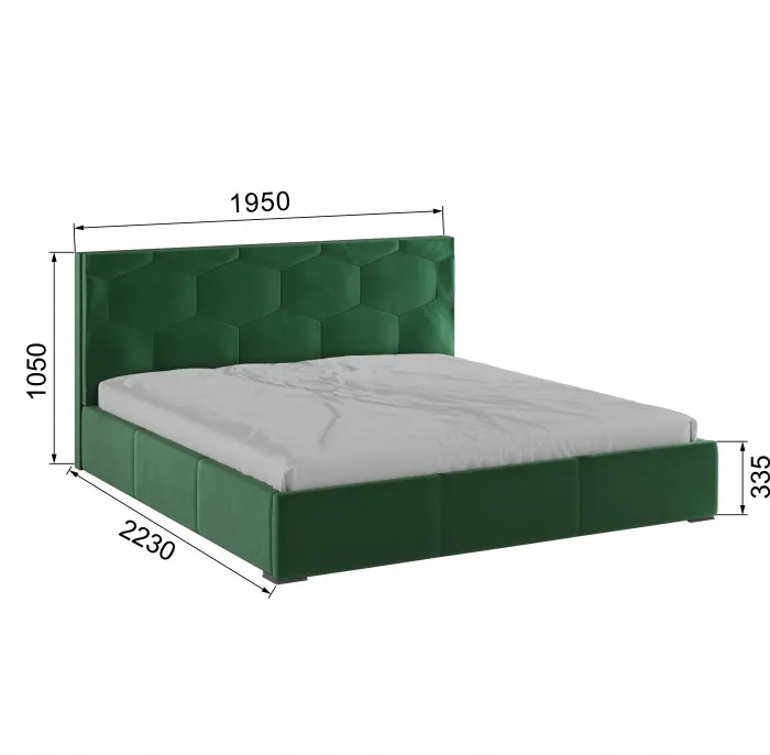 Манука Кровать интерьерная 180 изумруд, ортопед