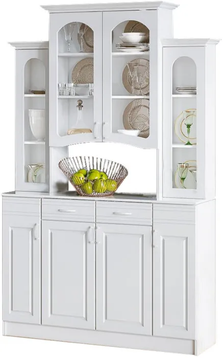 Буфет Констанция 4-х створчатый (Белый матовый / Джинс)