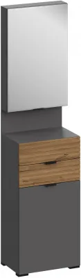 Ома Многофункциональная тумба с зеркалом ШК-3642, Графит/Дуб Тортуга