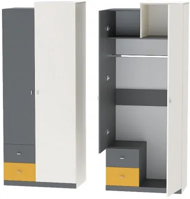 Клео ШК-1 Шкаф (Графит/Миндаль/Солнечный)