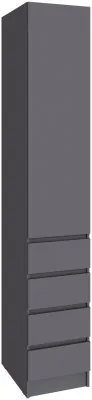 Шкаф Мадрид (0,4) с 4 ящ. без ручек, Графит серый