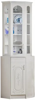 Буфет Лиза 2 угловой, белый/белый глянец (Белый глянец)