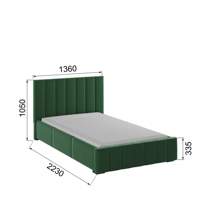 Нега Кровать интерьерная 120 изумруд, ортопед